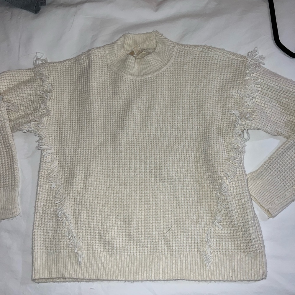 Michael Kors Cream Fringe Sweater